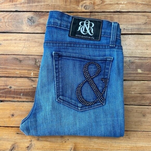 ROCK Republic Stella Low rise blue jeans studded pocket size 28 soft stretchy - Picture 12 of 12